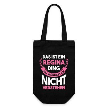 Vorname Regina - Geschenkbeutel für Flaschen - Schwarz - Vorne