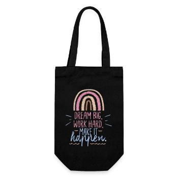 Motivational saying with rainbow, Dream-Big saying - Gift Bag for Bottles - black - Front