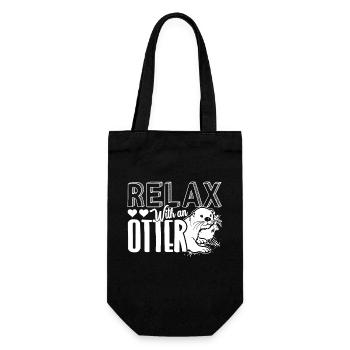 Otter Relax With An Otter - Gift Bag for Bottles - black - Front