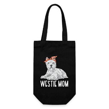 West Highland White Terrier Westie - Geschenkbeutel für Flaschen - Schwarz - Vorne