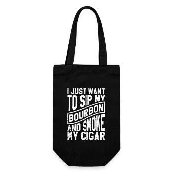 Ich will nur meinen Bourbon schlürfen und meine - Geschenkbeutel für Flaschen - Schwarz - Vorne