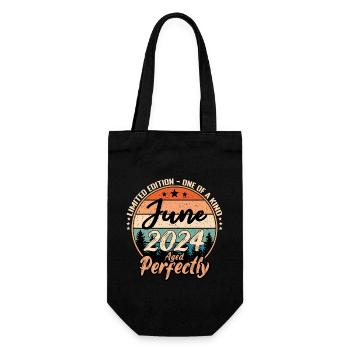 June 2024 anniversary 2024 legends June - Gift Bag for Bottles - black - Front