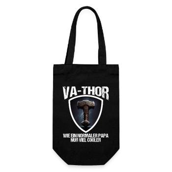 Papa Vathor Va Thor Vatertag Vatertagsgeschenk - Geschenkbeutel für Flaschen - Schwarz - Vorne