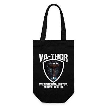 Papa Vathor Va Thor Vatertag Vatertagsgeschenk - Geschenkbeutel für Flaschen - Schwarz - Vorne