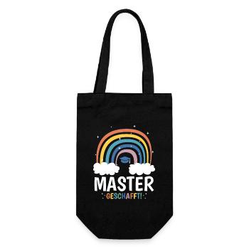 Master Level Complete Masterabschluss Geschenk - Geschenkbeutel für Flaschen - Schwarz - Vorne