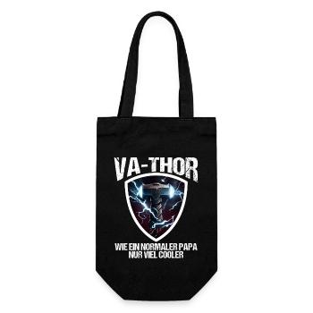 Papa Vathor Va Thor Vatertag Vatertagsgeschenk - Geschenkbeutel für Flaschen - Schwarz - Vorne