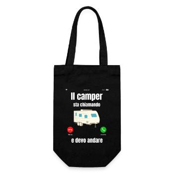 Caravane | Camping-car | Le campeur appelle - Sac à bouteille - noir - Devant