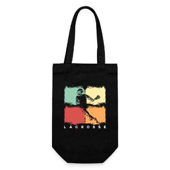 Lacrosse Lacrosse Player retro vintage - Gift Bag for Bottles - black - Front