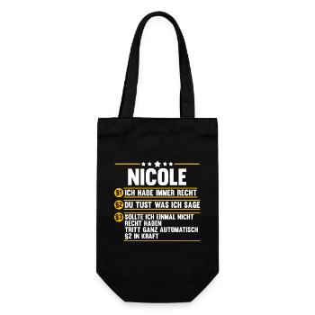 Nicole - Geschenkbeutel für Flaschen - Schwarz - Vorne