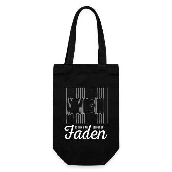 Abi am seidenen Faden - knapp geschafft - Abitur - Geschenkbeutel für Flaschen - Schwarz - Vorne