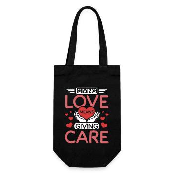 To give love is to give care - Gift Bag for Bottles - black - Front