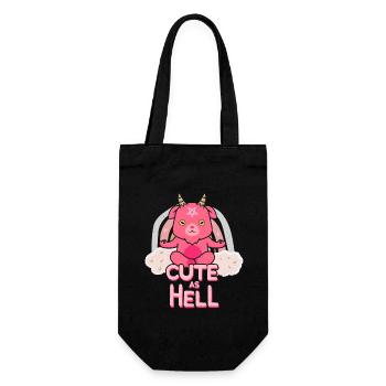 Süßer Pink Teufel - Cute as Hell - Geschenkbeutel für Flaschen - Schwarz - Vorne