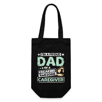 Father of a damn great caregiver - Gift Bag for Bottles - black - Front