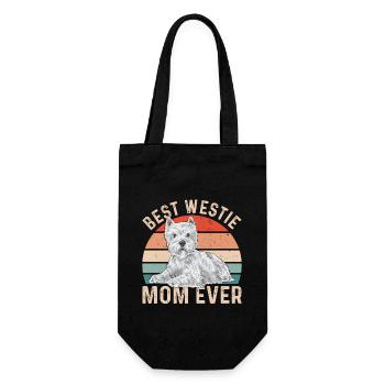 West Highland White Terrier Westie - Geschenkbeutel für Flaschen - Schwarz - Vorne