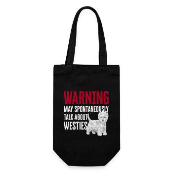 West Highland White Terrier Westie - Gift Bag for Bottles - black - Front