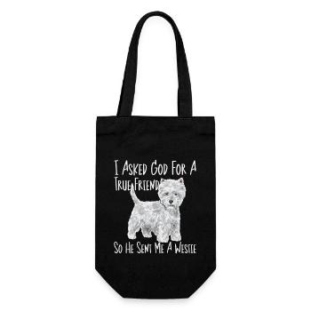 West Highland White Terrier Westie - Geschenkbeutel für Flaschen - Schwarz - Vorne