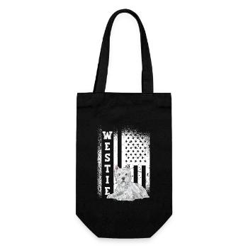 West Highland White Terrier Westie - Geschenkbeutel für Flaschen - Schwarz - Vorne
