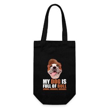 Meine Bulldoge - Geschenkbeutel für Flaschen - Schwarz - Vorne