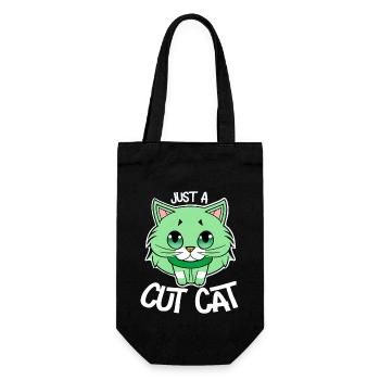Nur eine süße kleine Katze - Geschenkbeutel für Flaschen - Schwarz - Vorne