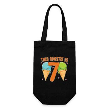 Ice Cream Birthday 7th Birthday Ice Cream Party - Sac à bouteille - noir - Devant