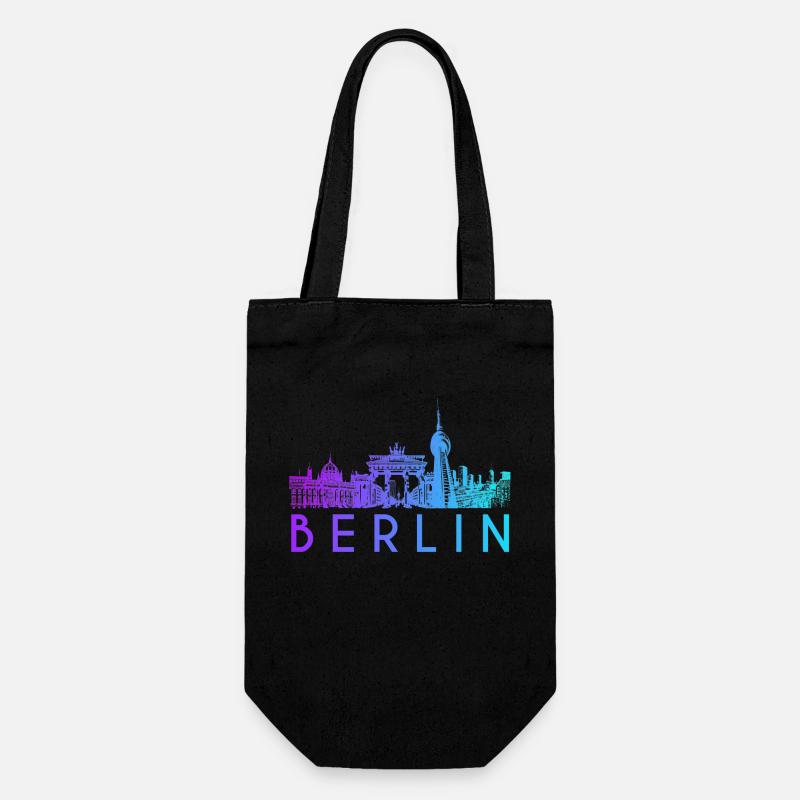 Berlin Skyline - Geschenkbeutel für Flaschen - Schwarz