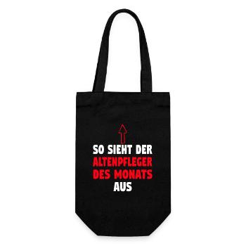 Altenpfleger Altenpflege Pfleger Vater Pflege - Geschenkbeutel für Flaschen - Schwarz - Vorne