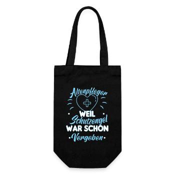 Altenpfleger Altenpflege Pfleger Vater Pflege - Geschenkbeutel für Flaschen - Schwarz - Vorne