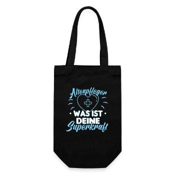 Altenpfleger Altenpflege Pfleger Vater Pflege - Geschenkbeutel für Flaschen - Schwarz - Vorne