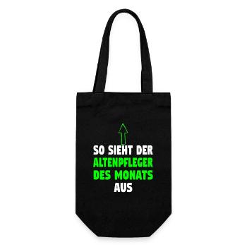 Altenpfleger Altenpflege Pfleger Vater Pflege - Geschenkbeutel für Flaschen - Schwarz - Vorne
