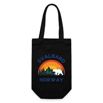 Spitzbergen Design Norwegen Svalbard - Geschenkbeutel für Flaschen - Schwarz - Vorne