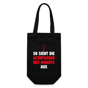 Altenpflegerin Pflegerin Pflegefachkraft Pfleger - Geschenkbeutel für Flaschen - Schwarz - Vorne