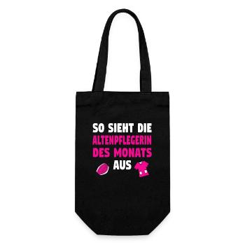Altenpflegerin Pflegerin Pflegefachkraft Pfleger - Geschenkbeutel für Flaschen - Schwarz - Vorne