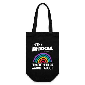 Regenbogen Gay Pride Month Lustiges Geschenk LGBT - Geschenkbeutel für Flaschen - Schwarz - Vorne