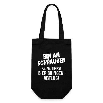 Auto Schrauber KFZ Mechaniker Bier Automechaniker - Geschenkbeutel für Flaschen - Schwarz - Vorne
