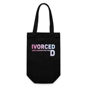 Ivorced und auf der Suche nach dem D Divorced Tee - Geschenkbeutel für Flaschen - Schwarz - Vorne