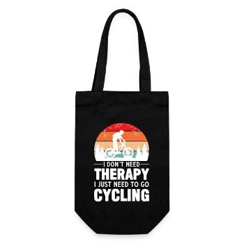 Ich brauche keine Therapie, ich muss nur Fahrrad fahren - Geschenkbeutel für Flaschen - Schwarz - Vorne
