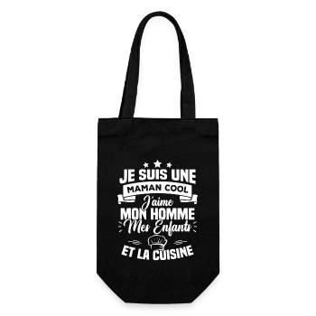 Une maman cool j'aime mon homme et la cuisine - Sac à bouteille - noir - Devant
