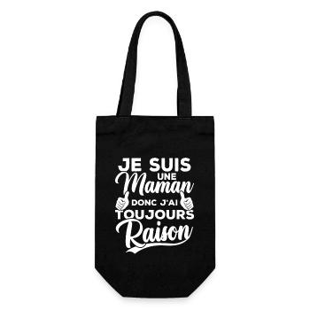 Je suis une maman donc j'ai toujours raison - Sac à bouteille - noir - Devant