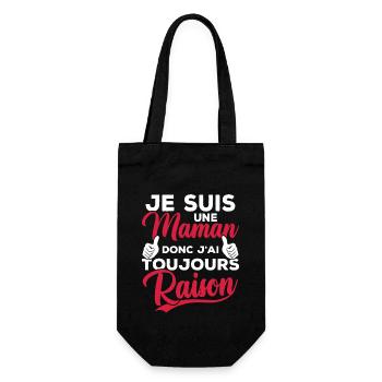 Je suis une maman donc j'ai toujours raison - Sac à bouteille - noir - Devant