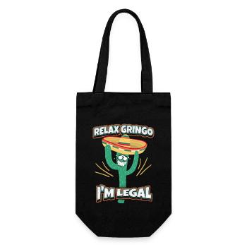 Funny Cactus Mexico, Comic Sombrero, Saying - Gift Bag for Bottles - black - Front