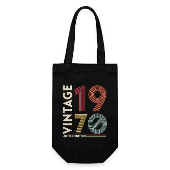 1970 Birthday Retro Vintage born in 1970 - Gift Bag for Bottles - black - Front