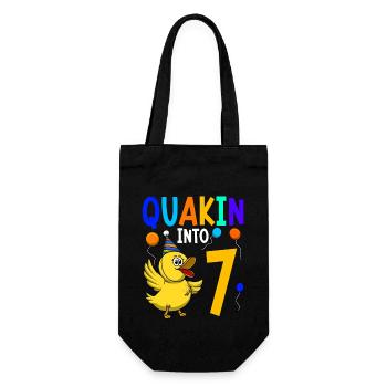 Duck Birthday Party Kids 7th Birthday Duck - Gift Bag for Bottles - black - Front