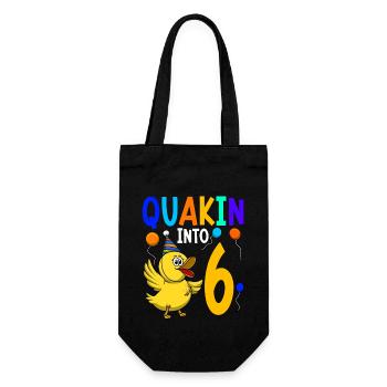 Duck Birthday Party Kids 6th Birthday Duck - Gift Bag for Bottles - black - Front