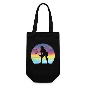Joueuse de tennis féminine Silhouette Filles Mignonne - Sac à bouteille - noir - Devant