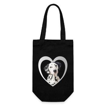 Dalmatians - Dog Lovers - Dogs Heart - Gift Bag for Bottles - black - Front