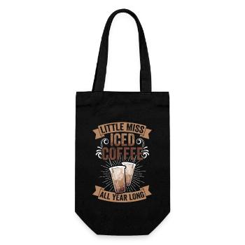 Funny Little Miss Iced Coffee All Year Long Iced - Geschenkbeutel für Flaschen - Schwarz - Vorne