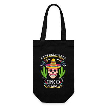 Cinco-de-Mayo, Mexican holiday with skull - Gift Bag for Bottles - black - Front