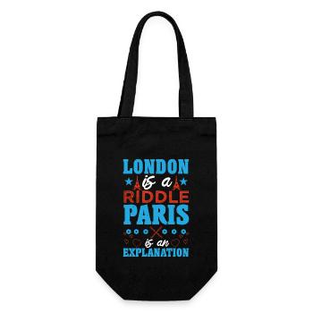 LONDON IST EIN RÄTSEL PARIS IST EINE ERKLÄRUNG - Geschenkbeutel für Flaschen - Schwarz - Vorne