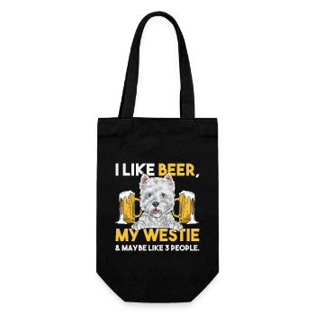 West Highland White Terrier Westie - Gift Bag for Bottles - black - Front