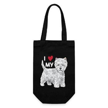 West Highland White Terrier Westie - Sac à bouteille - noir - Devant